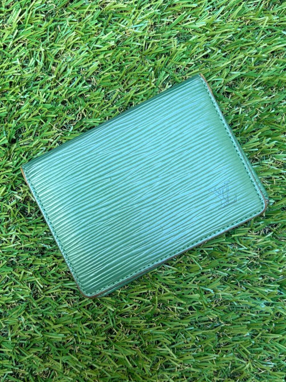 Vintage Louis Vuitton Green Epi Leather Card Holder